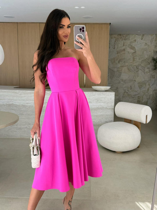 Damen elegantes Cocktailkleid mit trägerlosem Design R&B