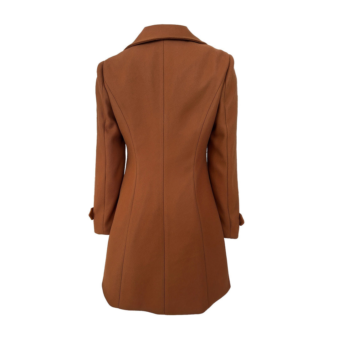 Damen Eleganter Trenchcoat mit doppelter Knopfleiste und hohem Kragen R&B
