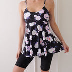 Damen Tankini-Set mit floralem Design und sportlichen Shorts R&B
