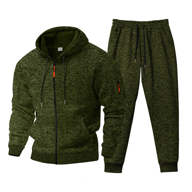 Herren sportives Freizeit-Set mit strukturiertem Hoodie und bequemen Jogginghosen R&B