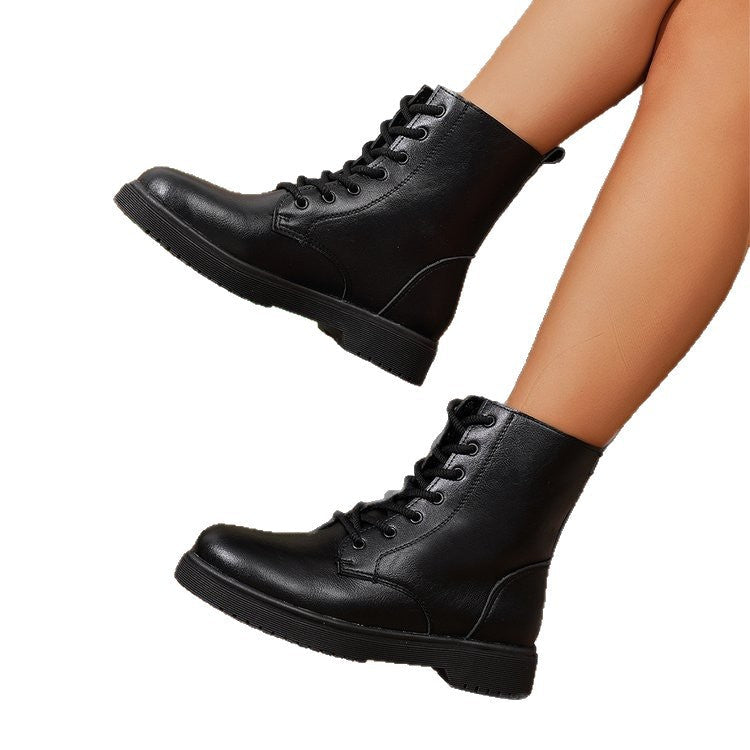 Damen robuste Schnürstiefel mit modischem Design und rutschfester Profilsohle R&B