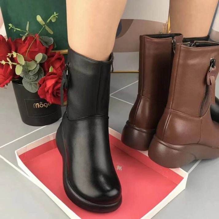 R&B | Metallische Schnalle Samt Stiefel