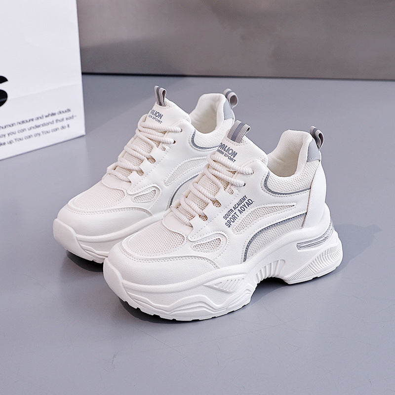 Damen Modische Sneakers mit dicker Plattform und atmungsaktiver Oberseite R&B