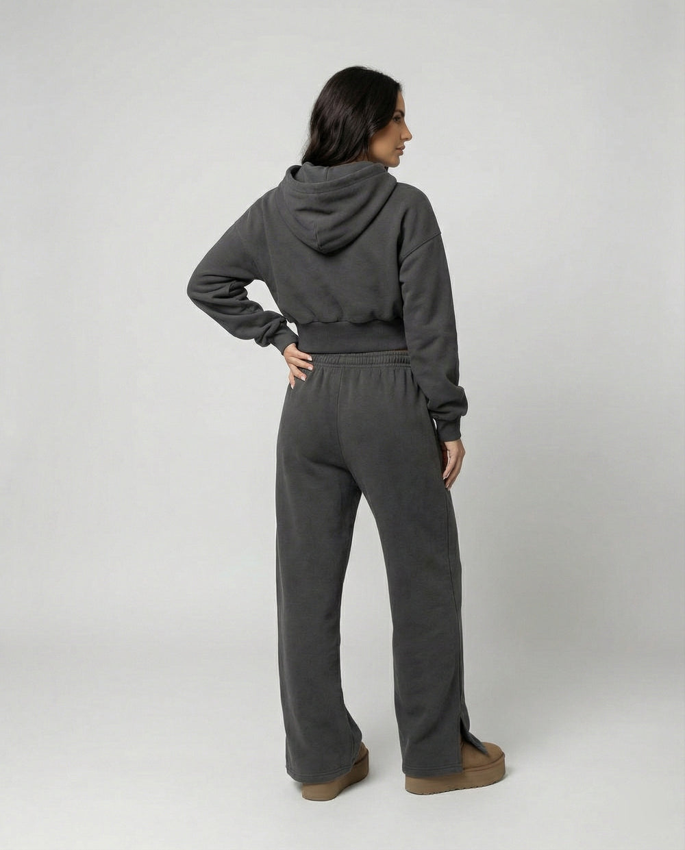 Damen Crop-Hoodie und Jogginghose Set R&B