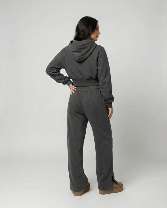 Damen Crop-Hoodie und Jogginghose Set R&B