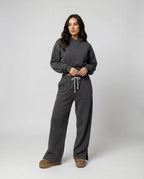 Damen Crop-Hoodie und Jogginghose Set R&B