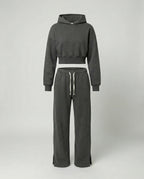 Damen Crop-Hoodie und Jogginghose Set R&B