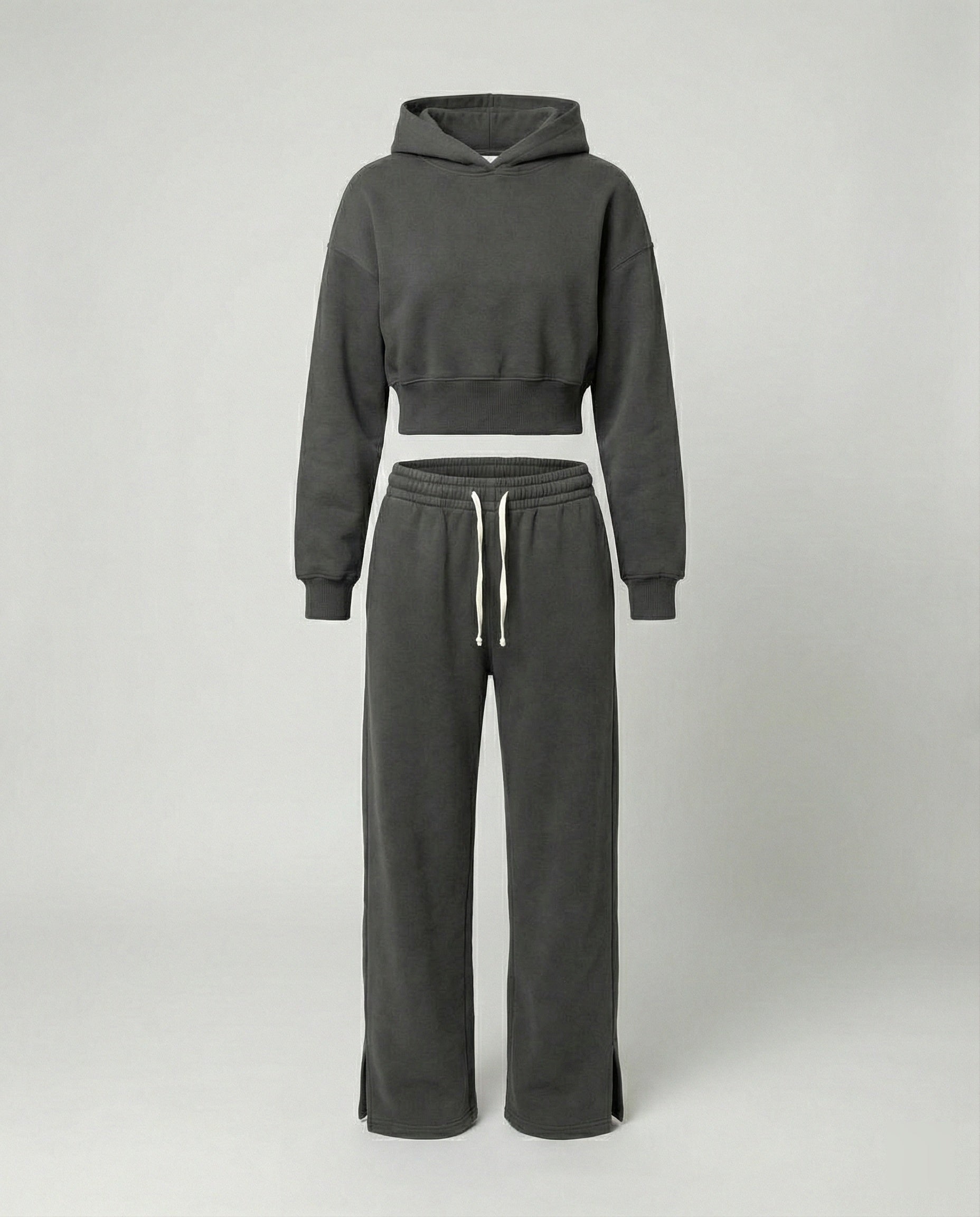 Damen Crop-Hoodie und Jogginghose Set R&B
