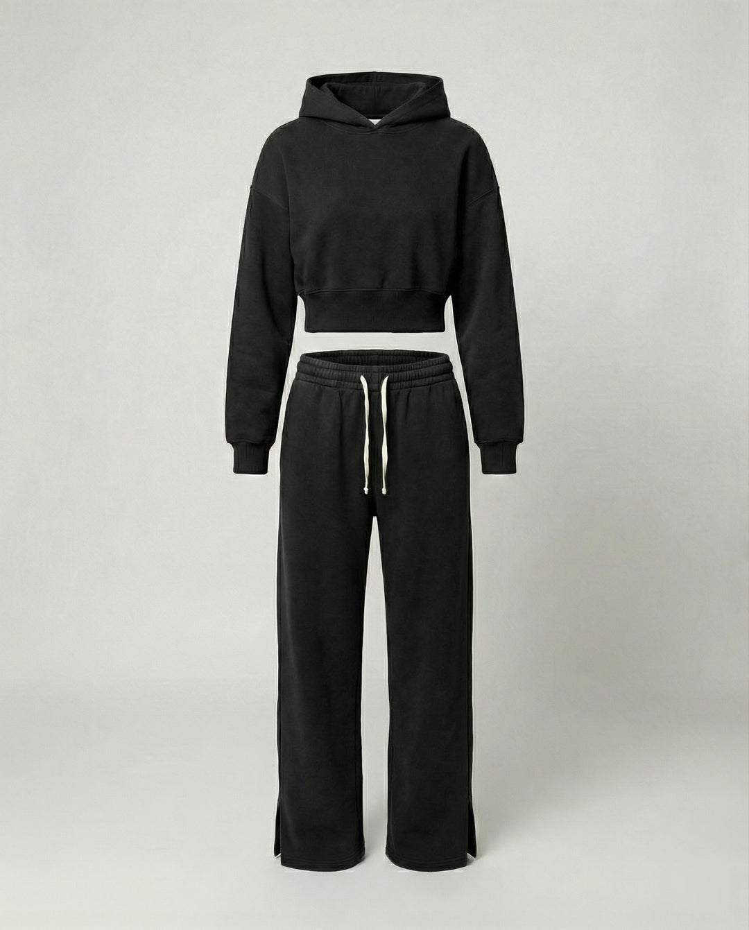 Damen Crop-Hoodie und Jogginghose Set R&B