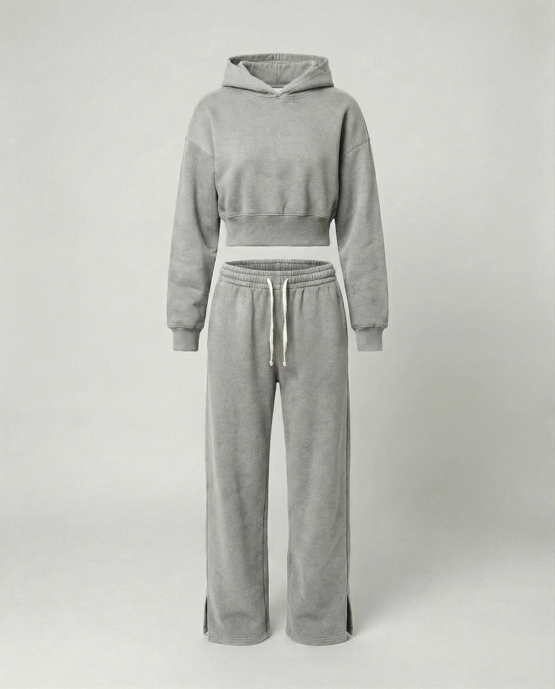 Damen Crop-Hoodie und Jogginghose Set R&B