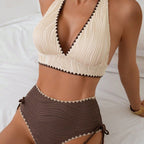 Damen Hochtailliertes Bikini-Set mit Rüschendetails R&B