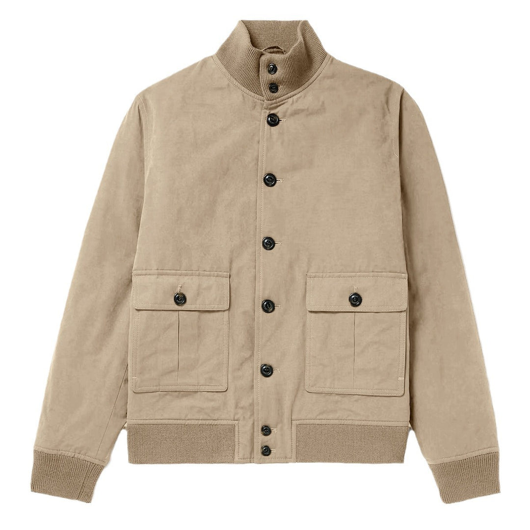 Herren elegante Wildlederjacke mit praktischem Kragen und aufgesetzten Taschen R&B