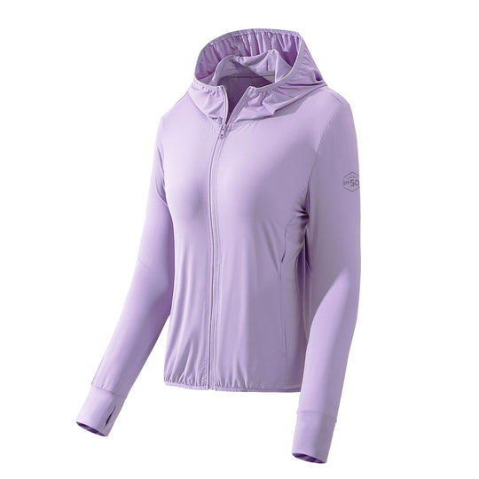 Damen leichte Kapuzenjacke mit Sonnenschutz und Stretchgewebe R&B