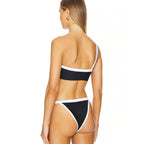 Damen Einseitiger Bikini mit modischem Kontrast und sportlichem Design R&B
