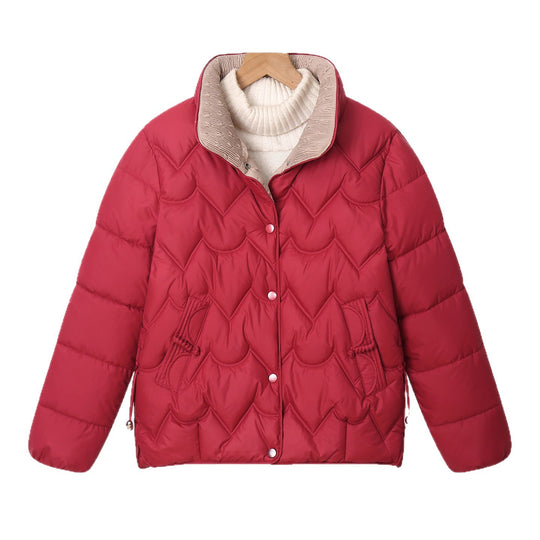 Damen Komfortable gesteppte Jacke mit hohem Kragen und Reißverschlusstaschen R&B