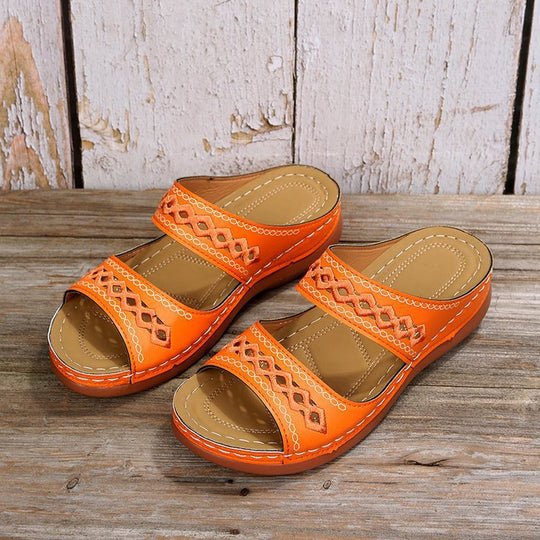 Damen Komfortable Sandalen mit dekorativem Riemendesign und gepolsterter Innensohle R&B