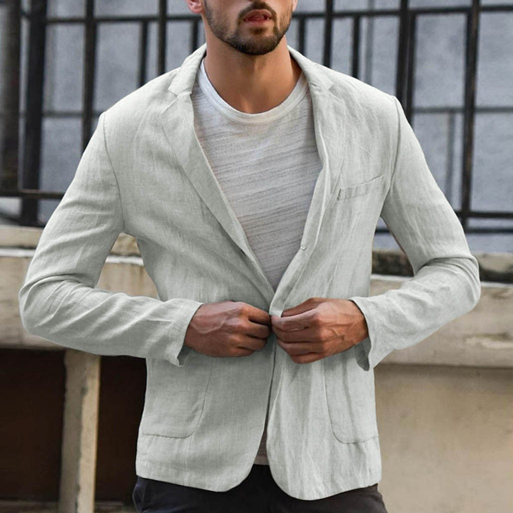Herren Leinenblazer mit modernem Schnitt und stylischen Details R&B