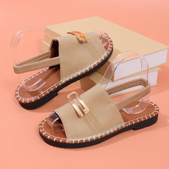 Damen Slingback Sandalen mit dekorativem Riemen und rutschfester Sohle R&B