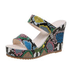 Damen Wedge-Sandalen mit modischem Schlangenleder-Design R&B