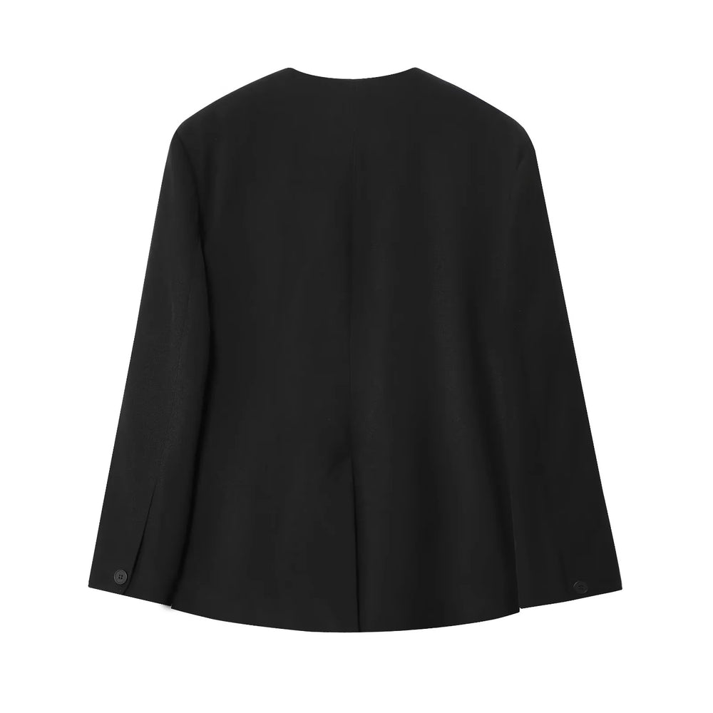 Damen elegante Wickeljacke mit dekorativem Satin-Bindeband R&B