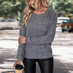 Damen lässiger Pullover mit strukturierter Oberfläche und weitem Schnitt