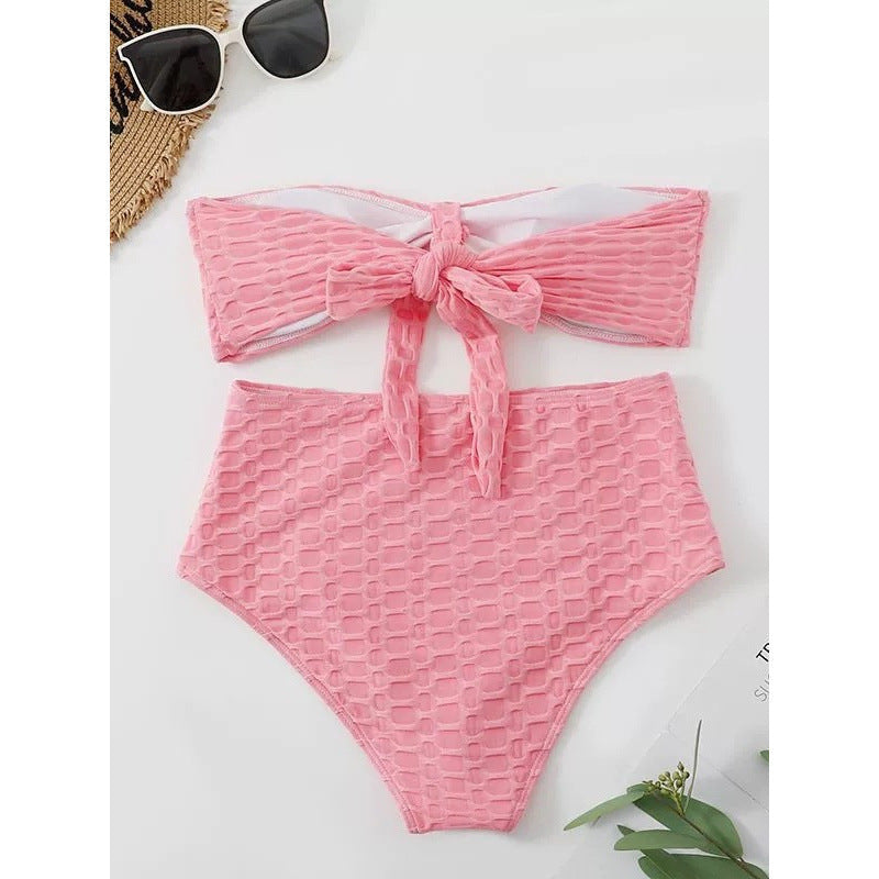 Damen Hochgeschnittener Bikini mit stylischem Knotendetail R&B
