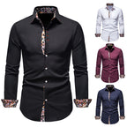 Herren Langarmhemd mit paisley-muster und eleganten Akzenten