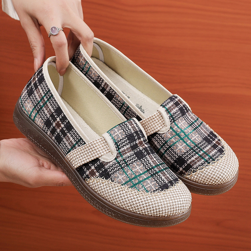 Damen Elegante und bequeme Slipper mit stilvollem Karomuster R&B