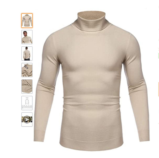 Herren hochabschließender Rollkragenpullover R&B