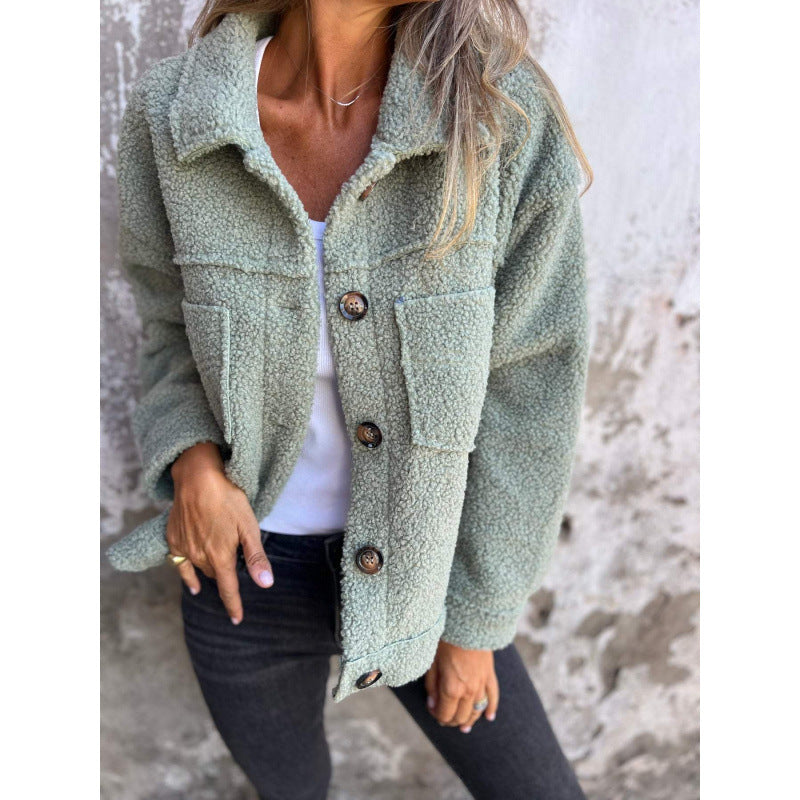 Damen kuschelige Teddyjacke mit praktischen Taschen R&B