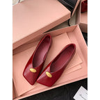 Damen Klassische Ballerinas mit modischem Knopf