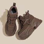 Damen Sportliche Plateau-Sneaker mit markantem Sternapplikation