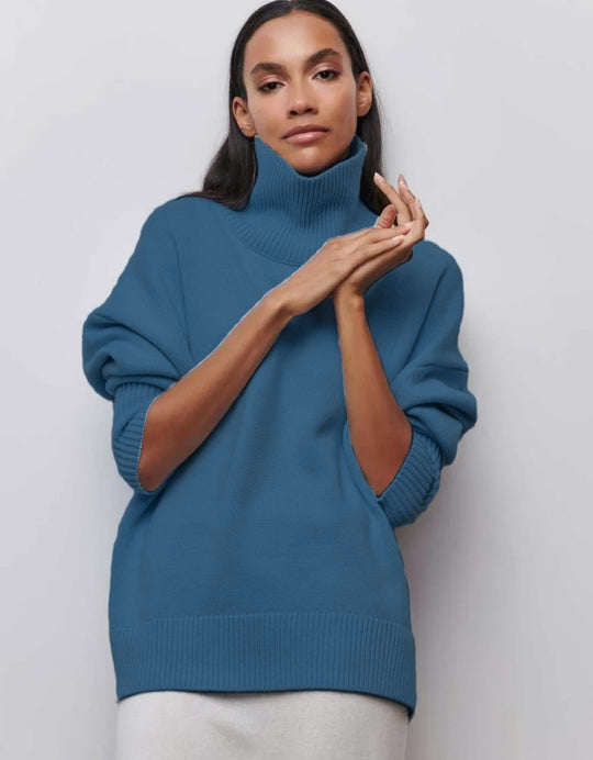 Damen Oversized Rollkragenpullover aus weichem Strick R&B