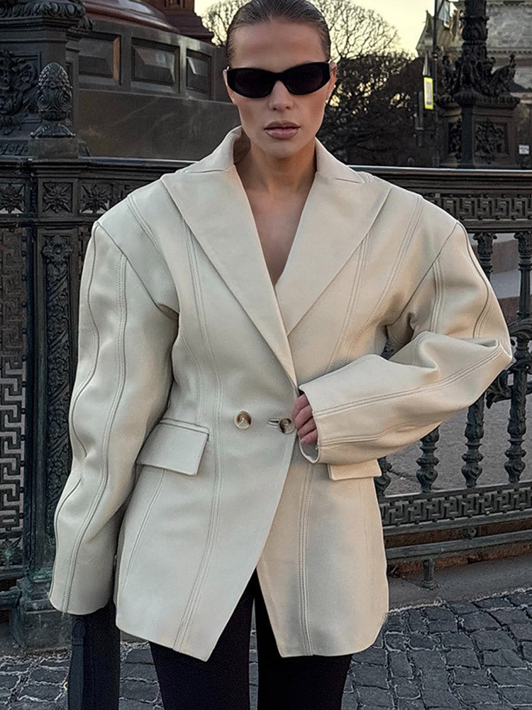 Damen Oversized Blazerjacke mit modernem Schnitt und eleganten Details R&B