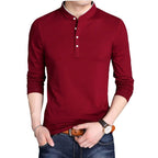 Herren Langarm-Henley-Shirt mit modernem Schnitt und hochwertiger Baumwolle