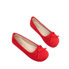 Damen elegante Ballerinas mit zierlichem Schleifendetail EB