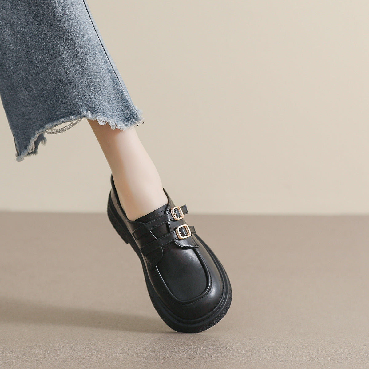 Damen modische Schnürschuhe mit Doppelriegelschnallen