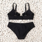 Damen Hoch tailliertes Bikini-Set mit raffiniertem Ringdetail R&B