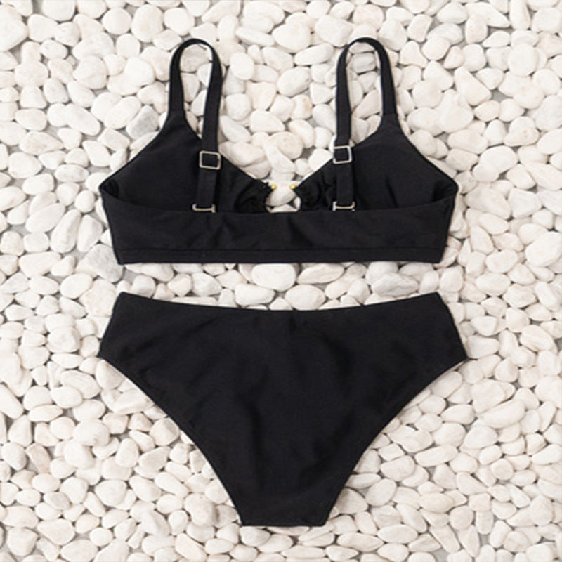 Damen Hoch tailliertes Bikini-Set mit raffiniertem Ringdetail R&B