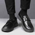 Herren Elegante Leder Slipper mit modischer Schnalle