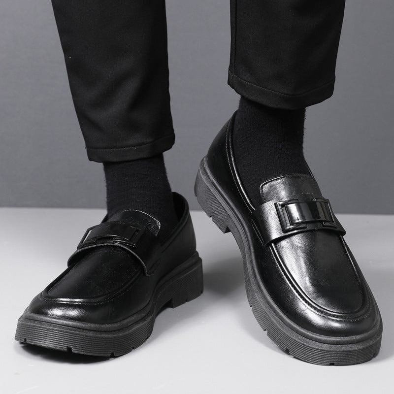 Herren Elegante Leder Slipper mit modischer Schnalle