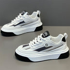 Damen modische Plateau Sneakers mit atmungsaktiver Obermaterialkombination und rutschfester Sohle R&B