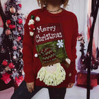 Damen Weihnachts-Pullover mit festlichem Design und 3D-Applikationen R&B