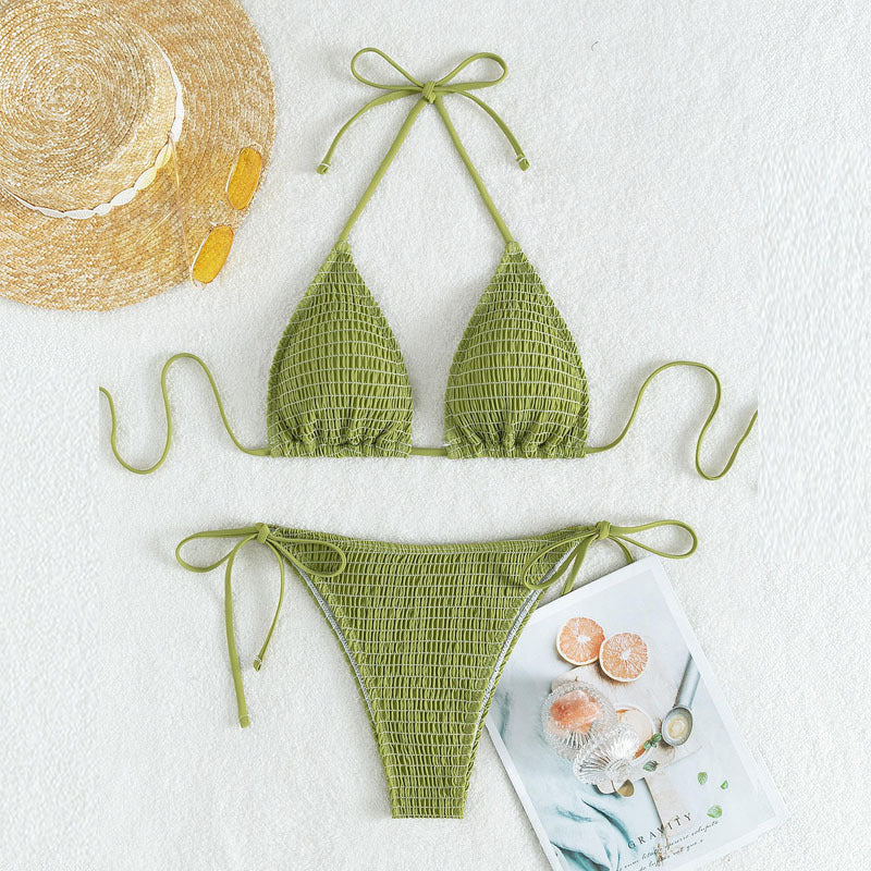 Damen Triangel-Bikini-Set mit schmalem Bund und verstellbaren Trägern R&B