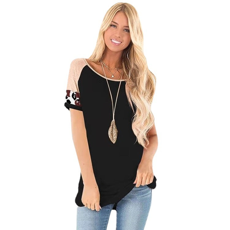 Damen T-Shirt mit stylischem Leo-Muster und lässigem Schnitt R&B