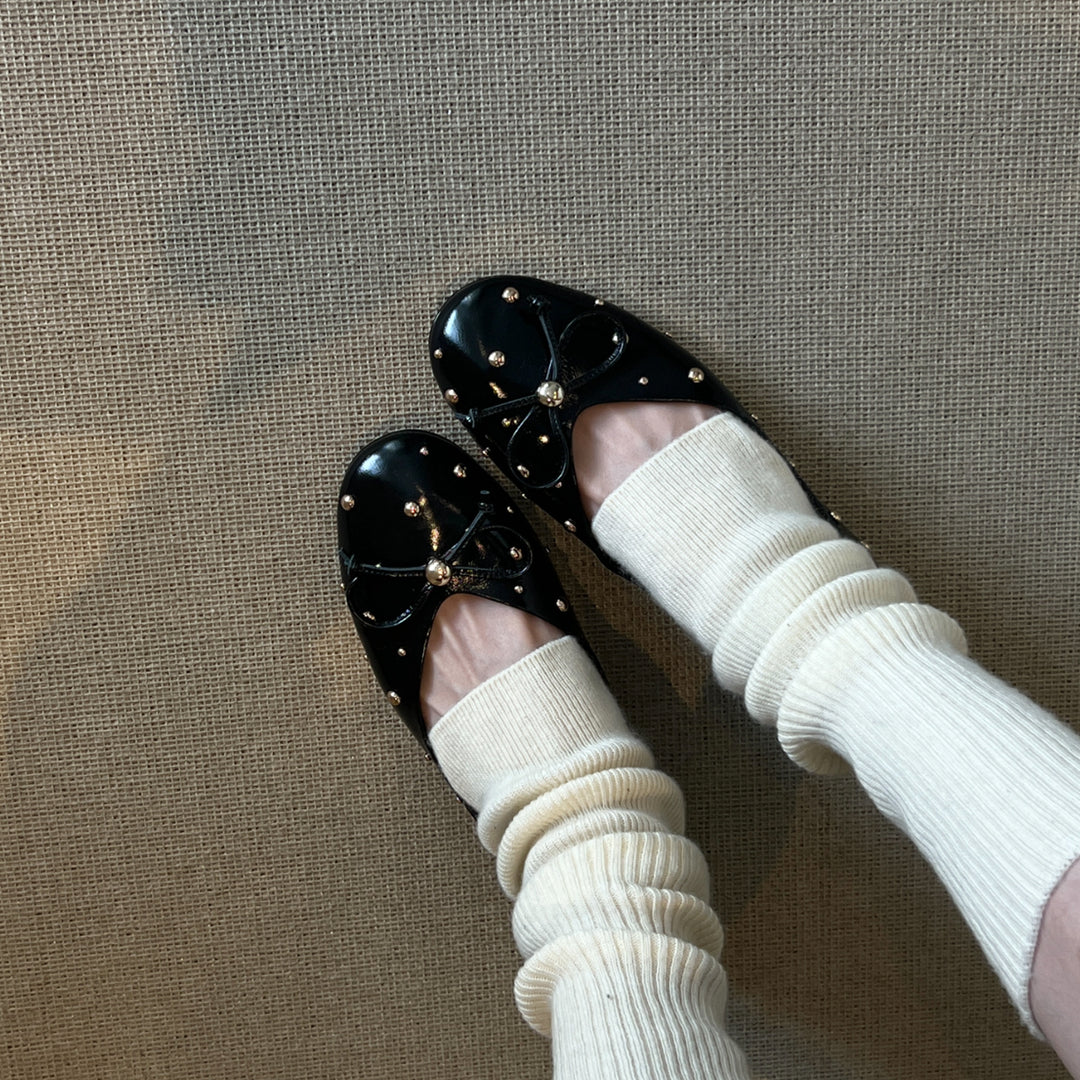 Damen Ballerinas mit dekorativer Schleifenapplikation und funkelnden Details R&B