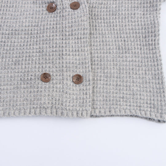 Damen Strickjacke mit doppelter Knopfleiste und hoher Kragen R&B