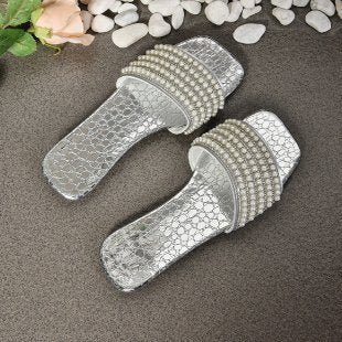 Damen Glamouröse Riemen-Sandalen mit Perlen-Applikation R&B