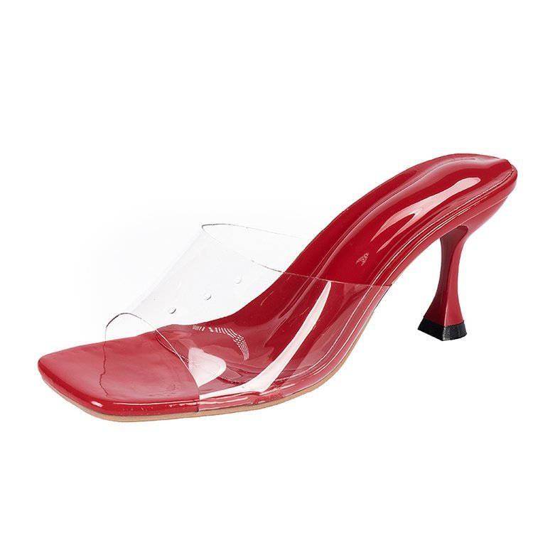 Damen Transparente Mules mit elegantem Blockabsatz R&B