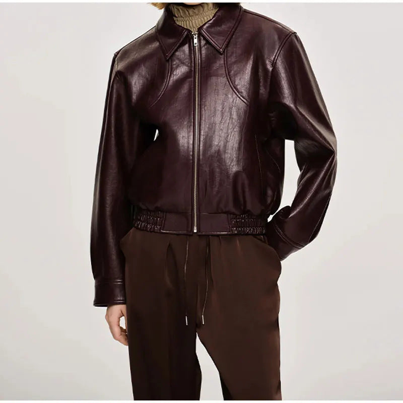 Damen Kunstlederjacke im sportlichen Schnitt mit zwei praktischen Taschen R&B